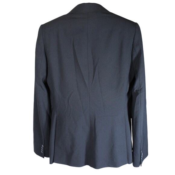 Banana Republic Blazer Women Size 6 Black Wool Blend Stretch Lined Career Jacket - Picture 2 of 5